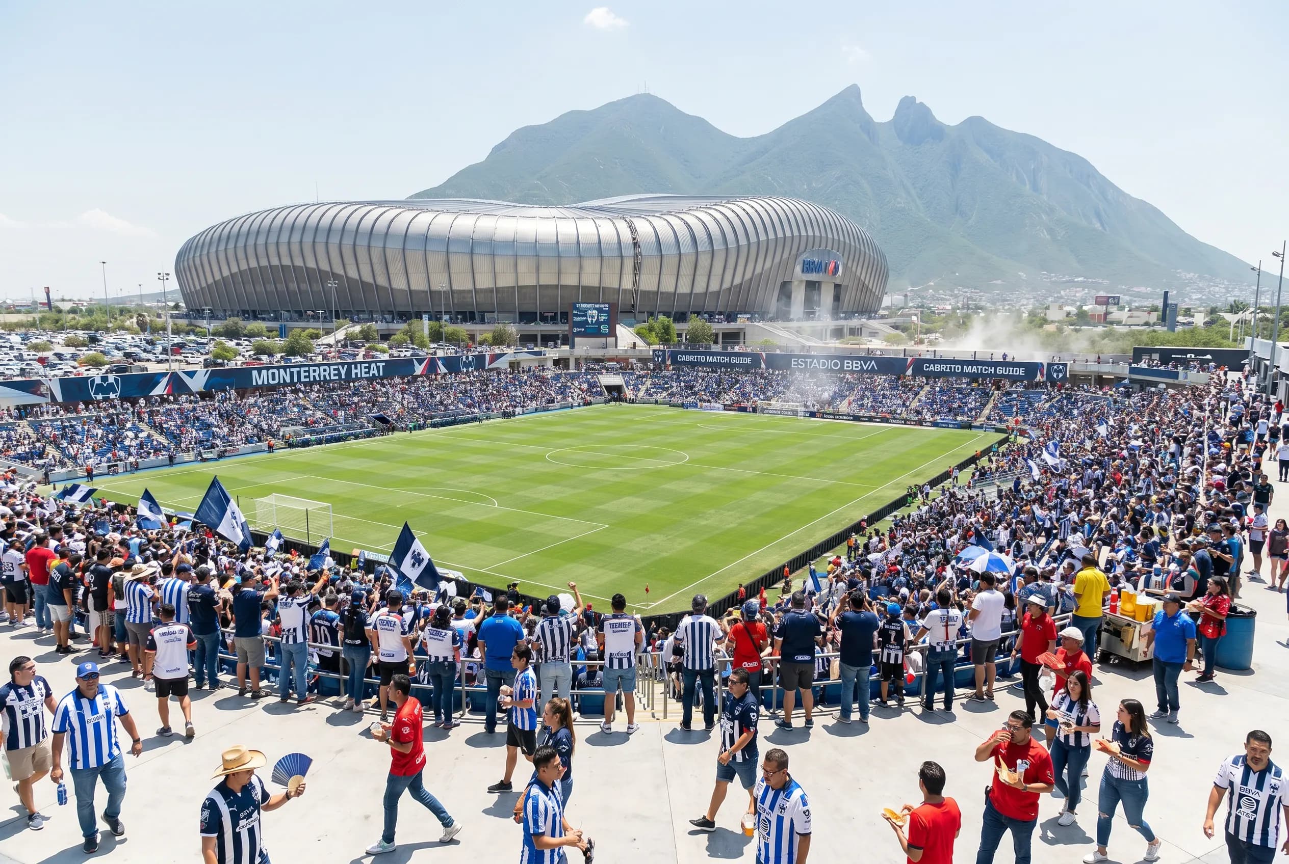 Bright World Cup match-day scene in Monterrey.