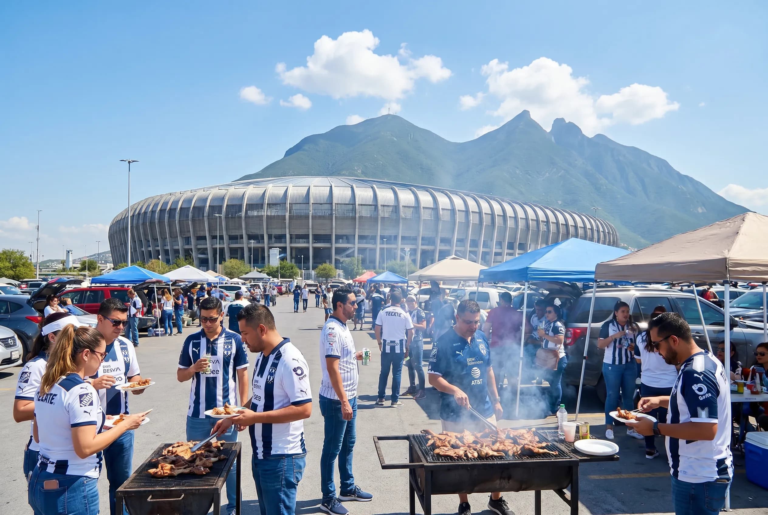 World Cup supporters navigating Monterrey during match day.