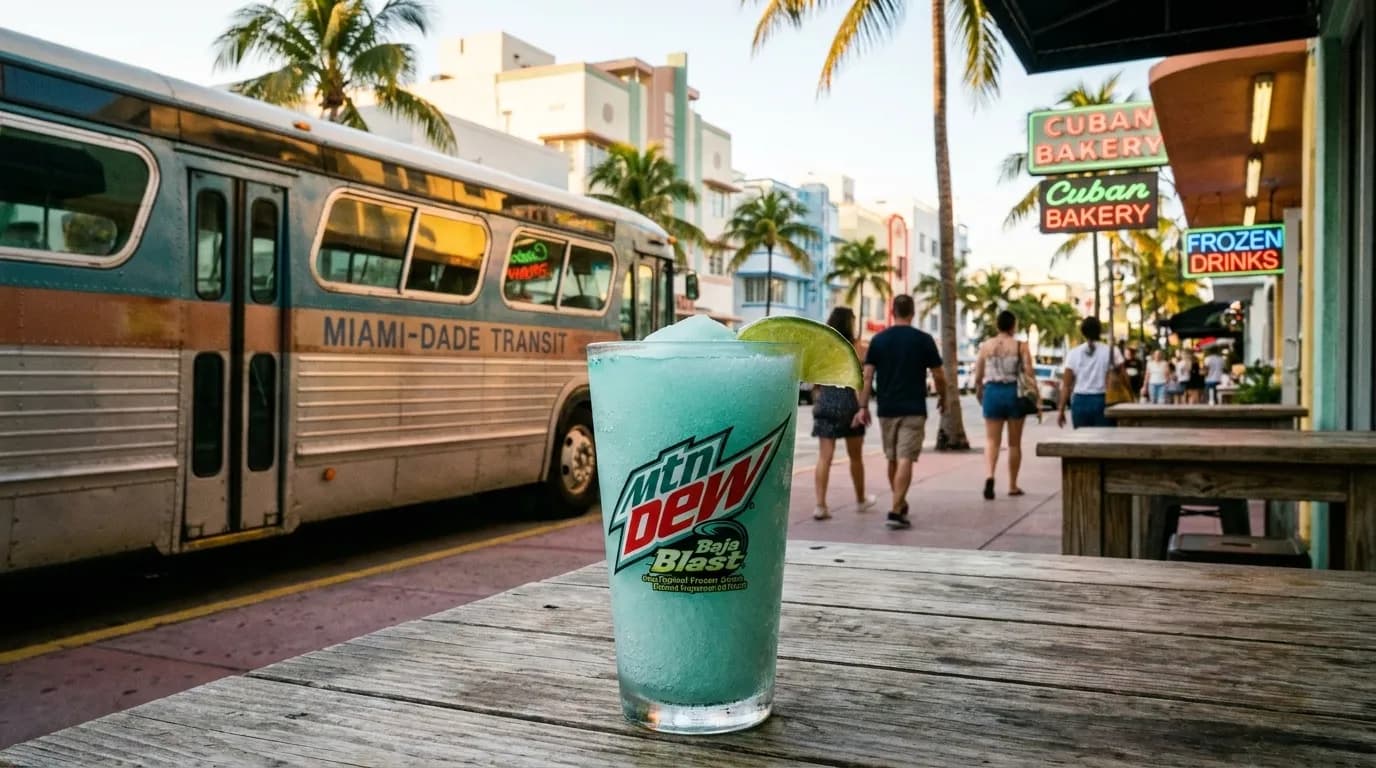Realistic Miami scene for Mountain Dew Baja Blast: Miami Frozen Drinks Worth Detouring For