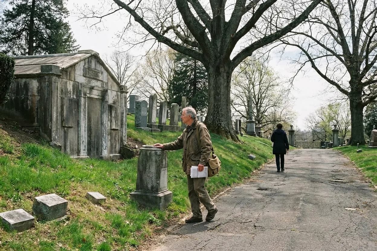 NYC experience scene for Mount Olivet Cemetery: The Ridge-Top Queens Cemetery With Unexpected Skyline Quiet