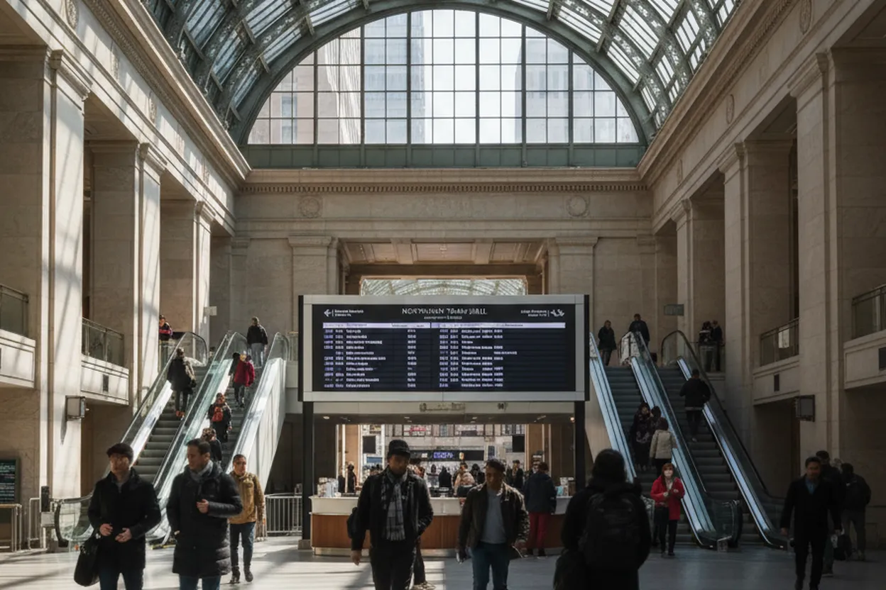 Cover scene for Moynihan Train Hall Waiting Test: Where to Sit Before a Delayed Amtrak