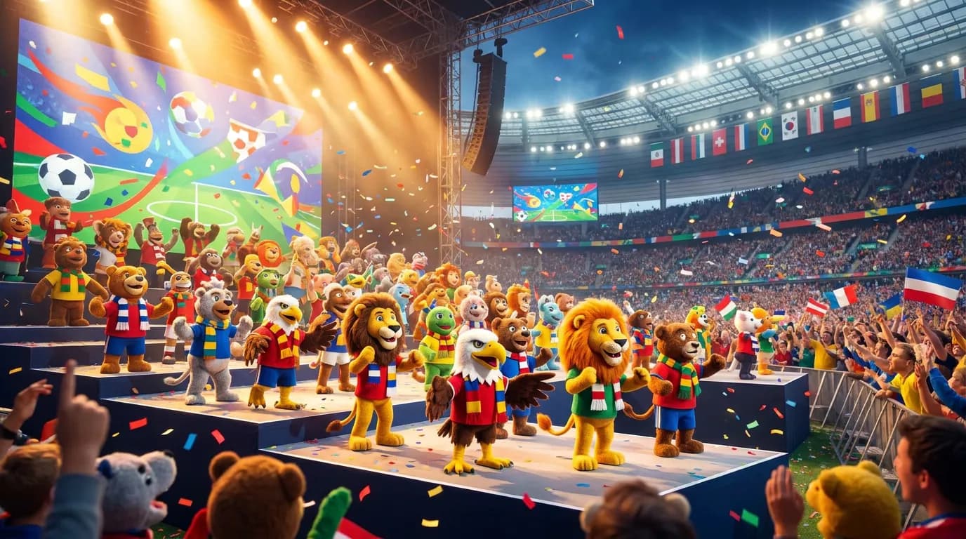 Bright editorial cover for Colorful Puppets Made Football’s Biggest Night Unexpectedly Strange