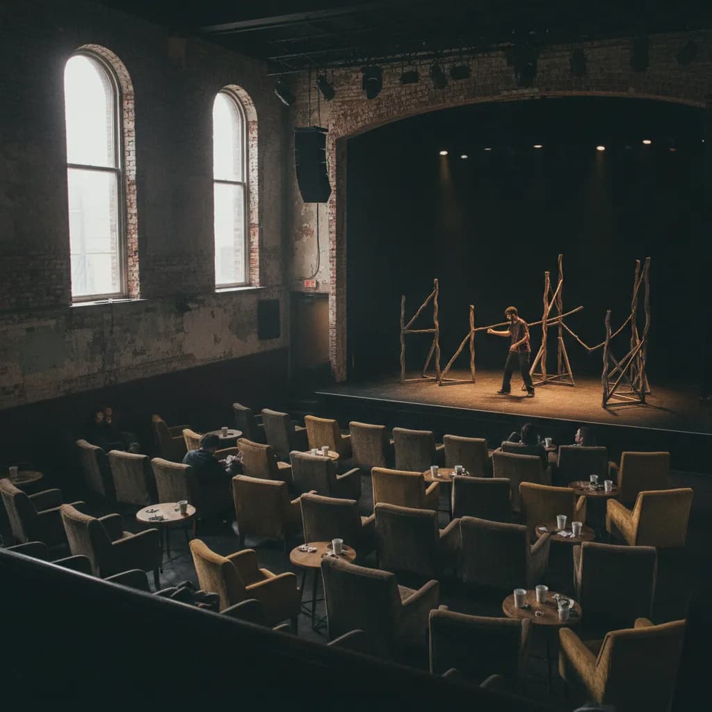 Editorial-style detail scene for Murmrr Theatre in New York.