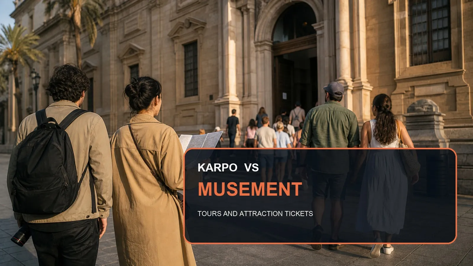 Karpo versus Musement in a photorealistic editorial city comparison.