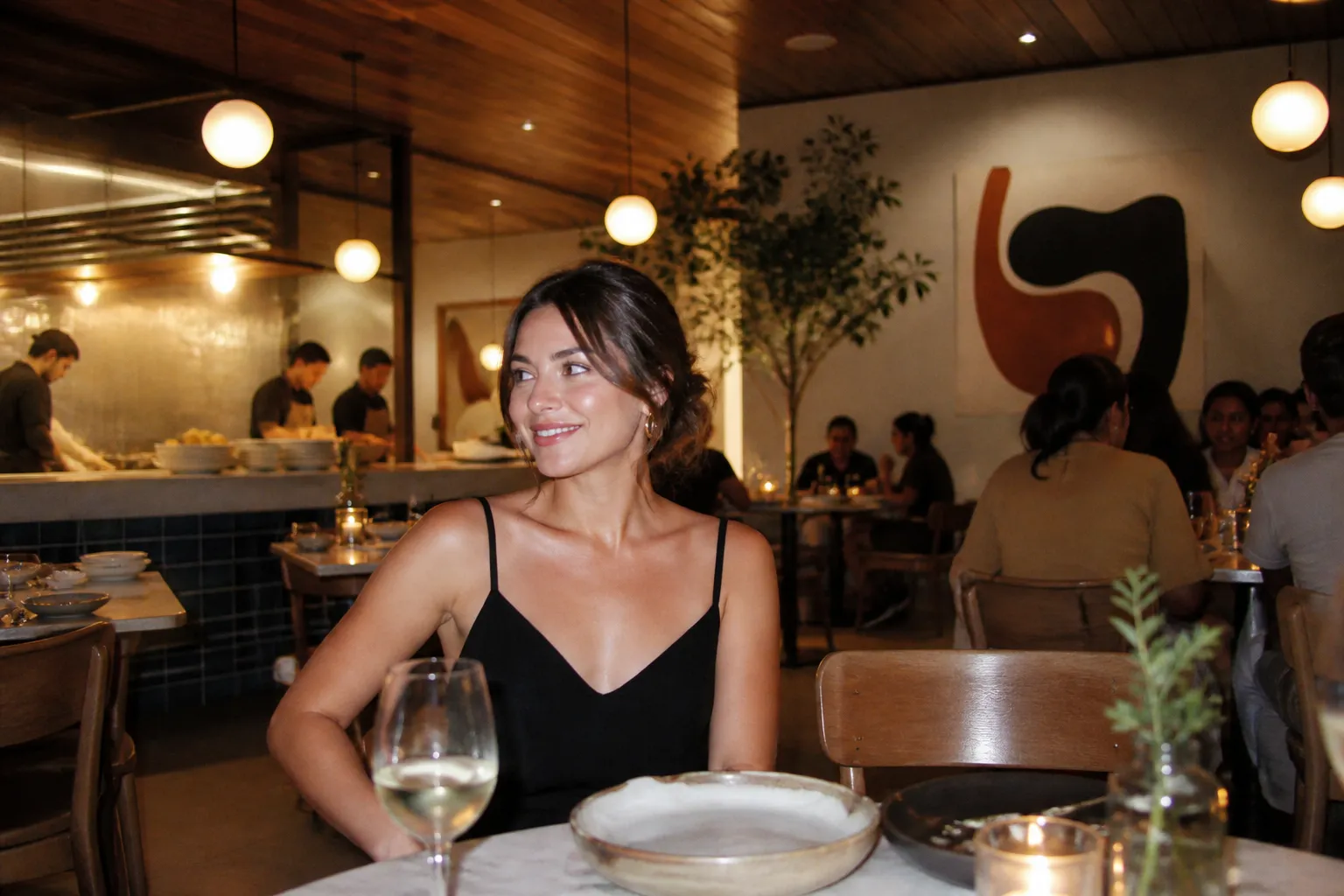A stylish newly opened restaurant interior with modern decor and fresh finishes