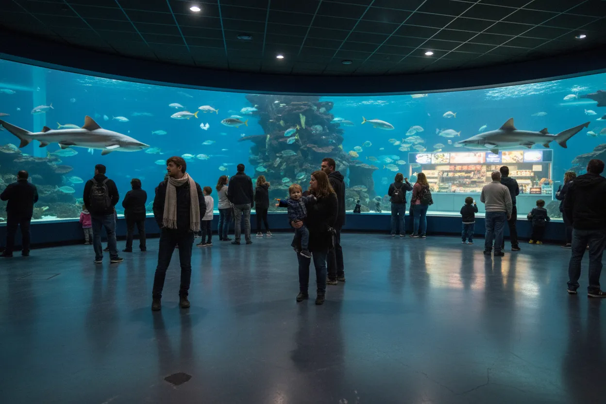 Cover scene for New York Aquarium Shark Tunnel on a Stormy Saturday: A Timed-Entry Coney Island Plan