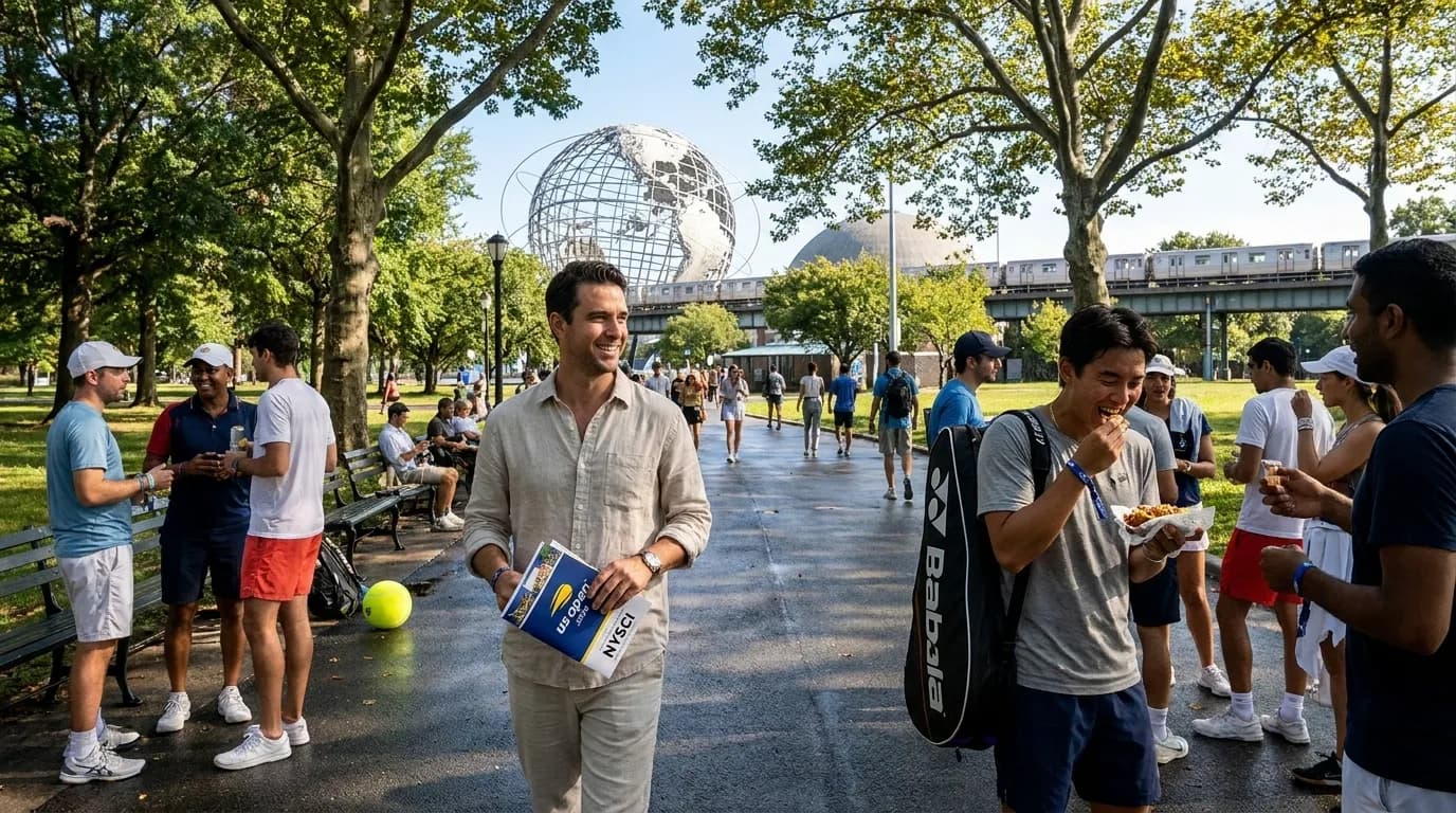 Bright editorial scene supporting New York Hall of Science Breaks Between US Open Sessions.