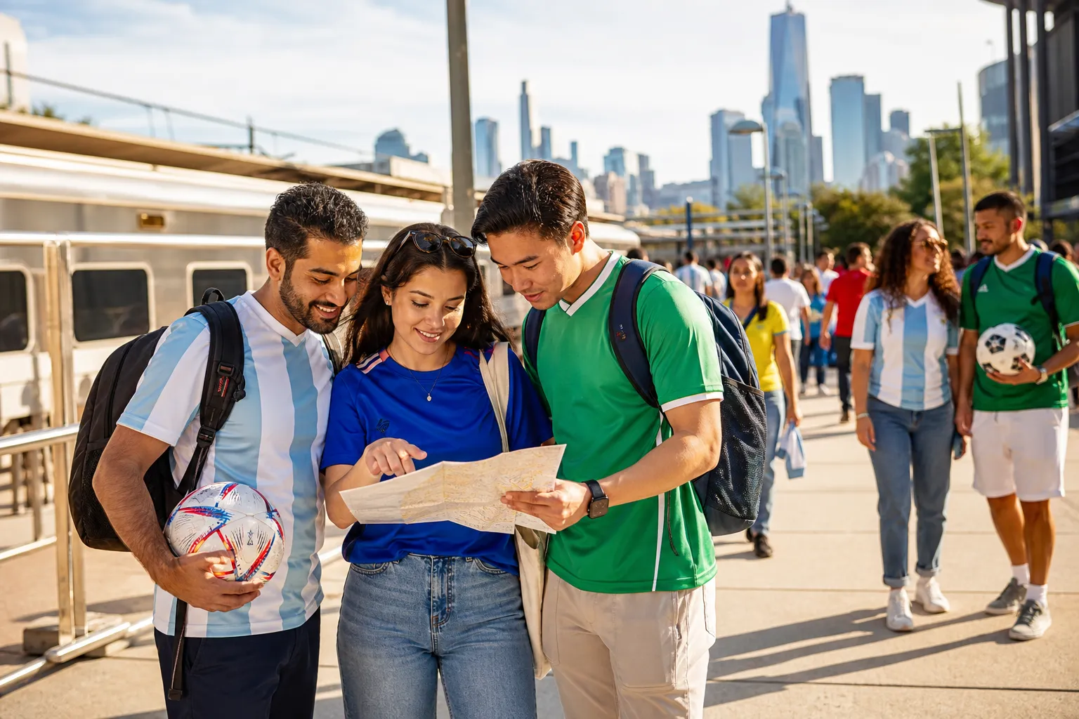 New York / New Jersey fans checking a World Cup match-day route