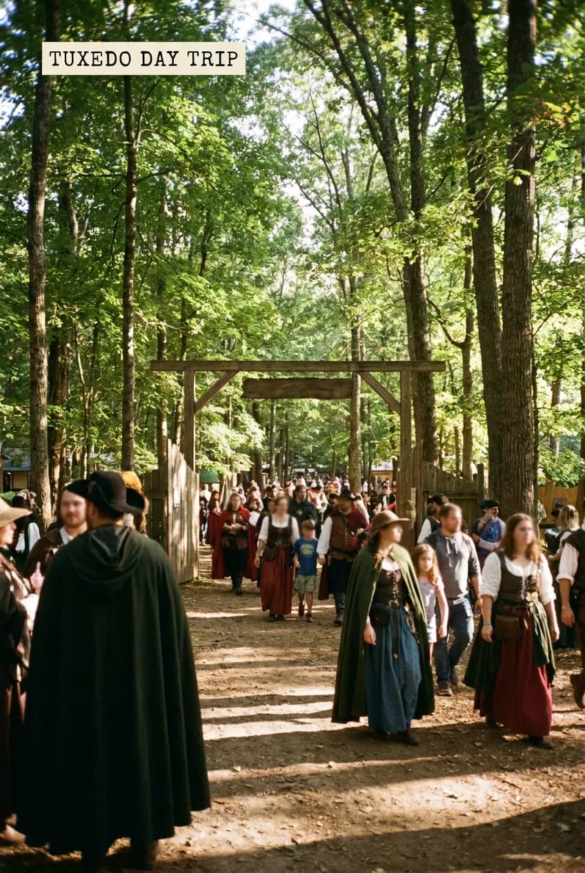 New York Renaissance Faire forest entrance in Tuxedo