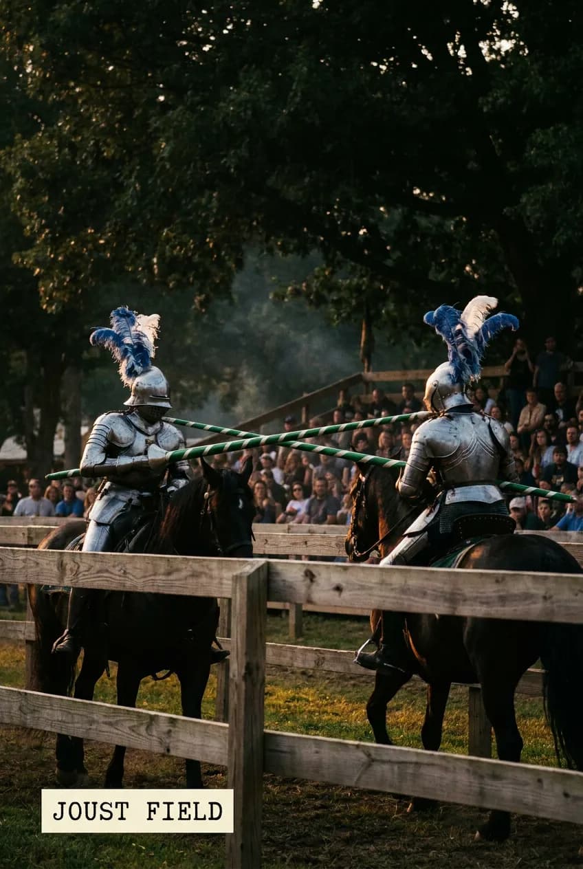 Jousting field scene at the New York Renaissance Faire