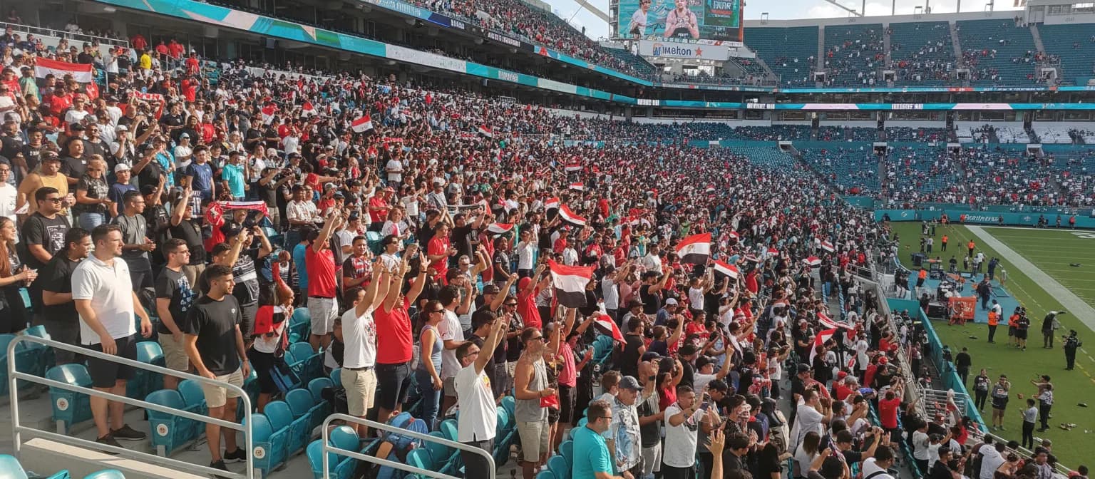New Zealand and Egypt World Cup fans in Miami Gardens