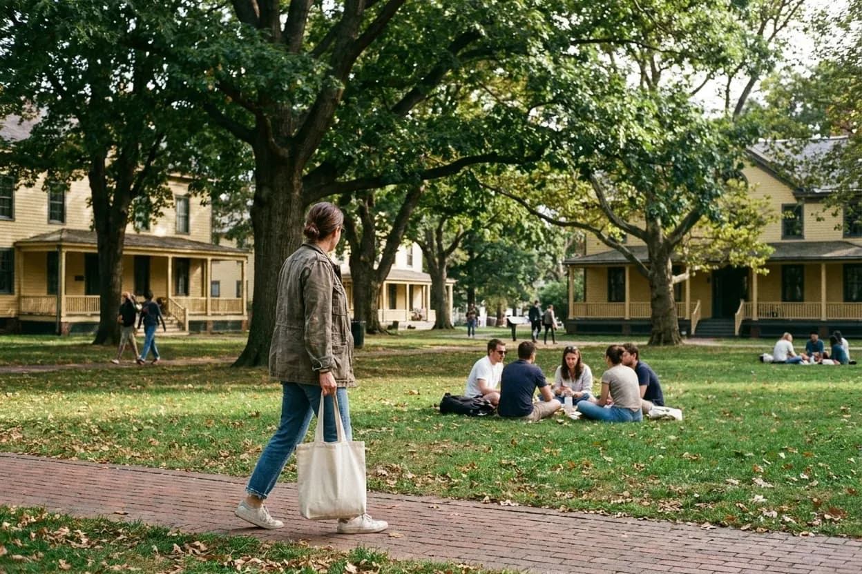NYC experience scene for Nolan Park: The Tree-Lined Officers’ Quarter on Governors Island