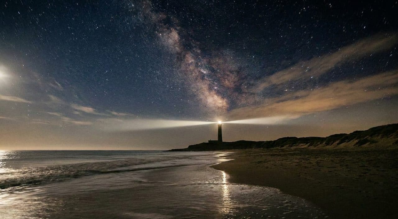 Chasing the Northern Lights from Montauk Point's Dark Beaches - scene