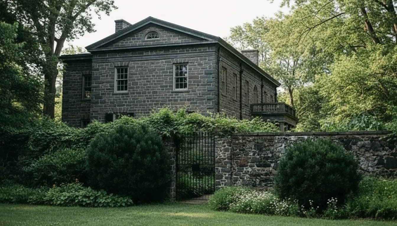 Realistic editorial view of Bartow-Pell Mansion Museum in New York City