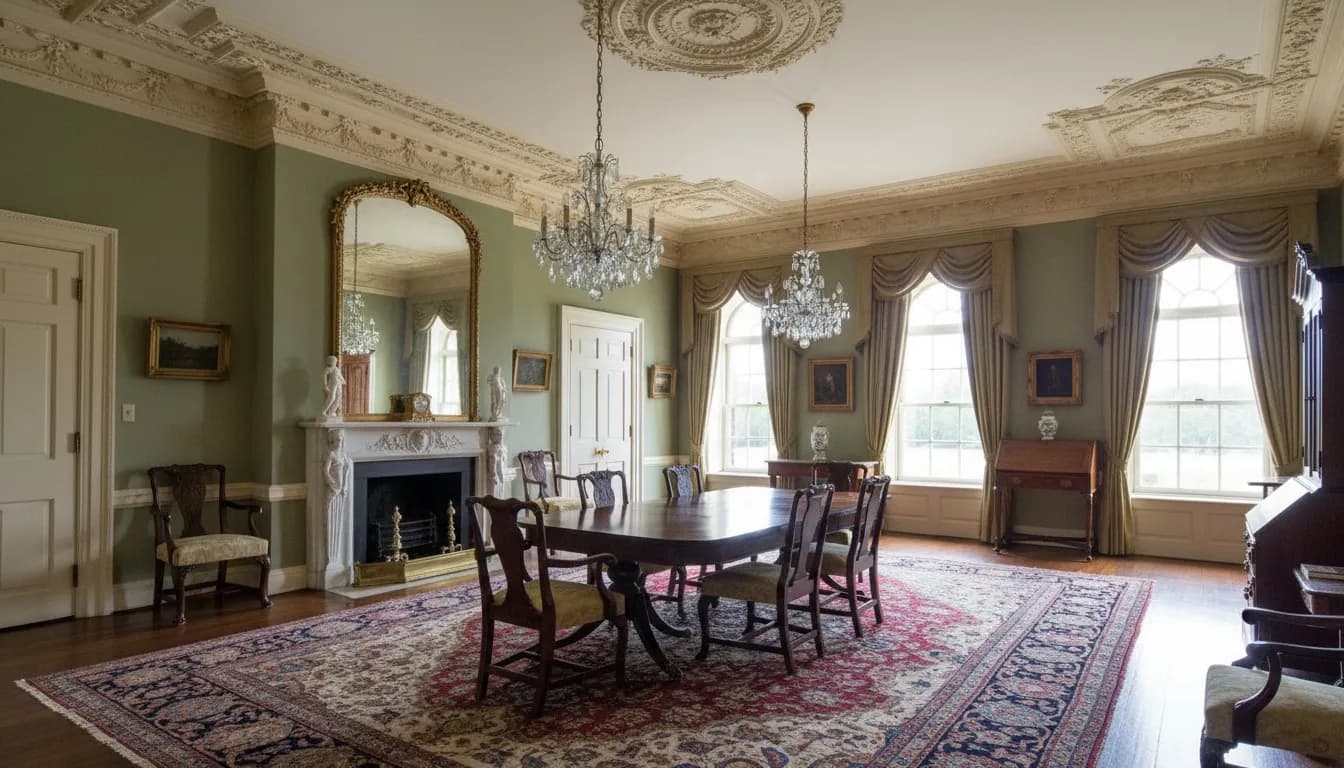 Realistic editorial view of Bartow-Pell Mansion Museum in New York City