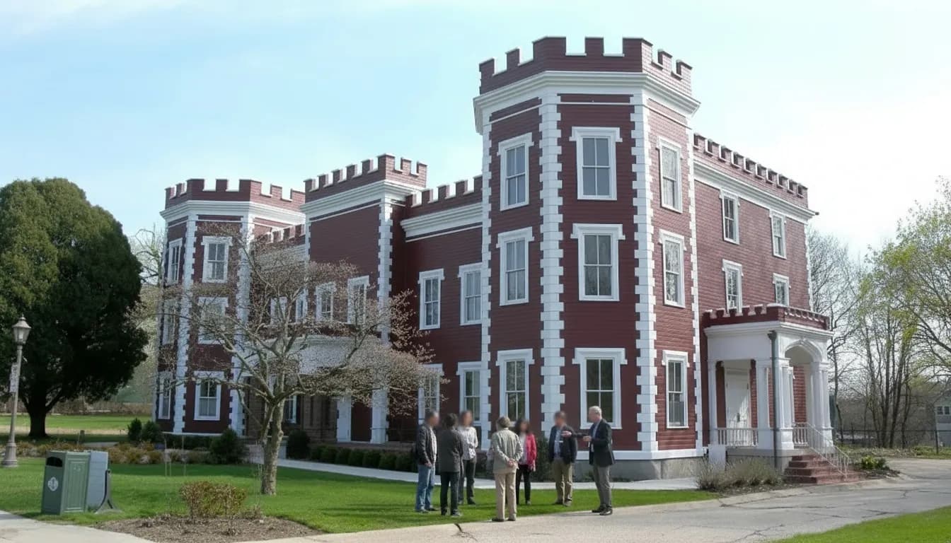 Realistic editorial view of Bayside Historical Society in New York City