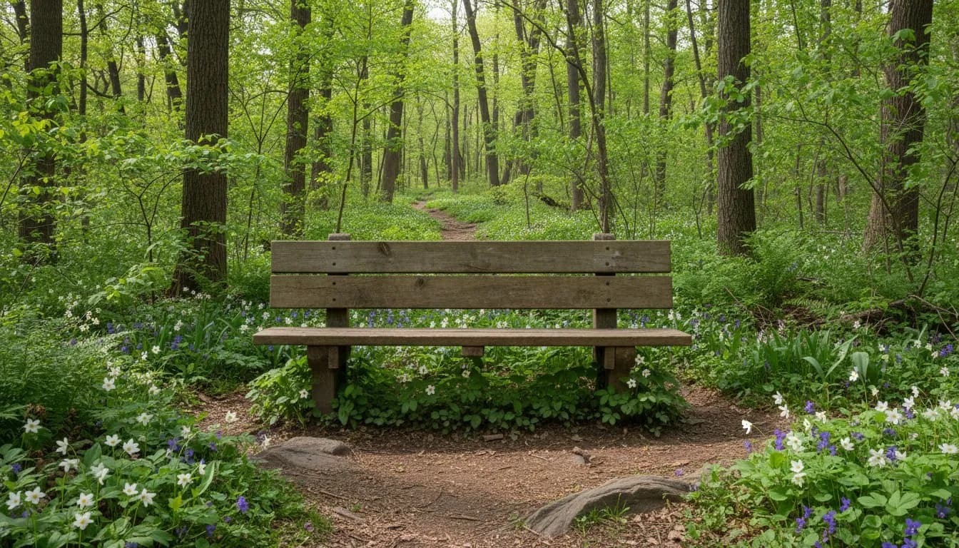 Realistic editorial view of Blood Root Valley Trail in New York City