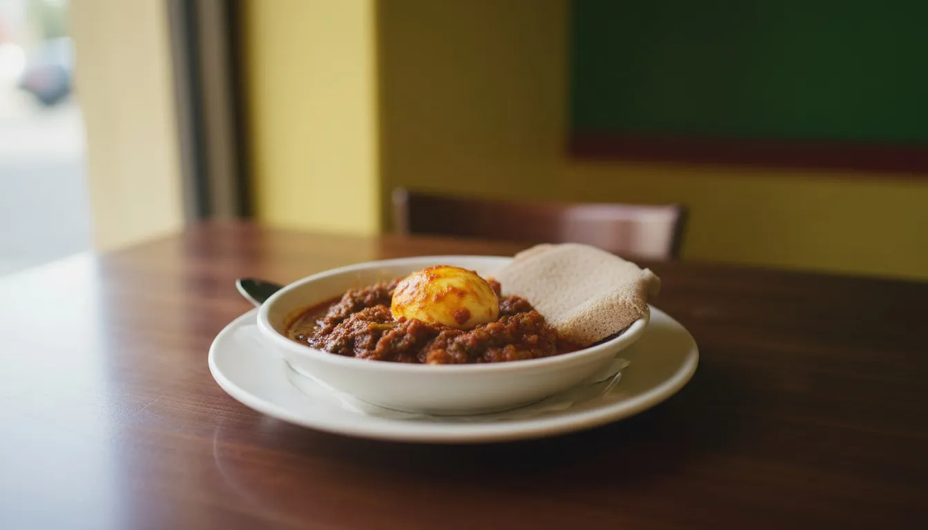 Realistic editorial view of Cafe Tibet in New York City
