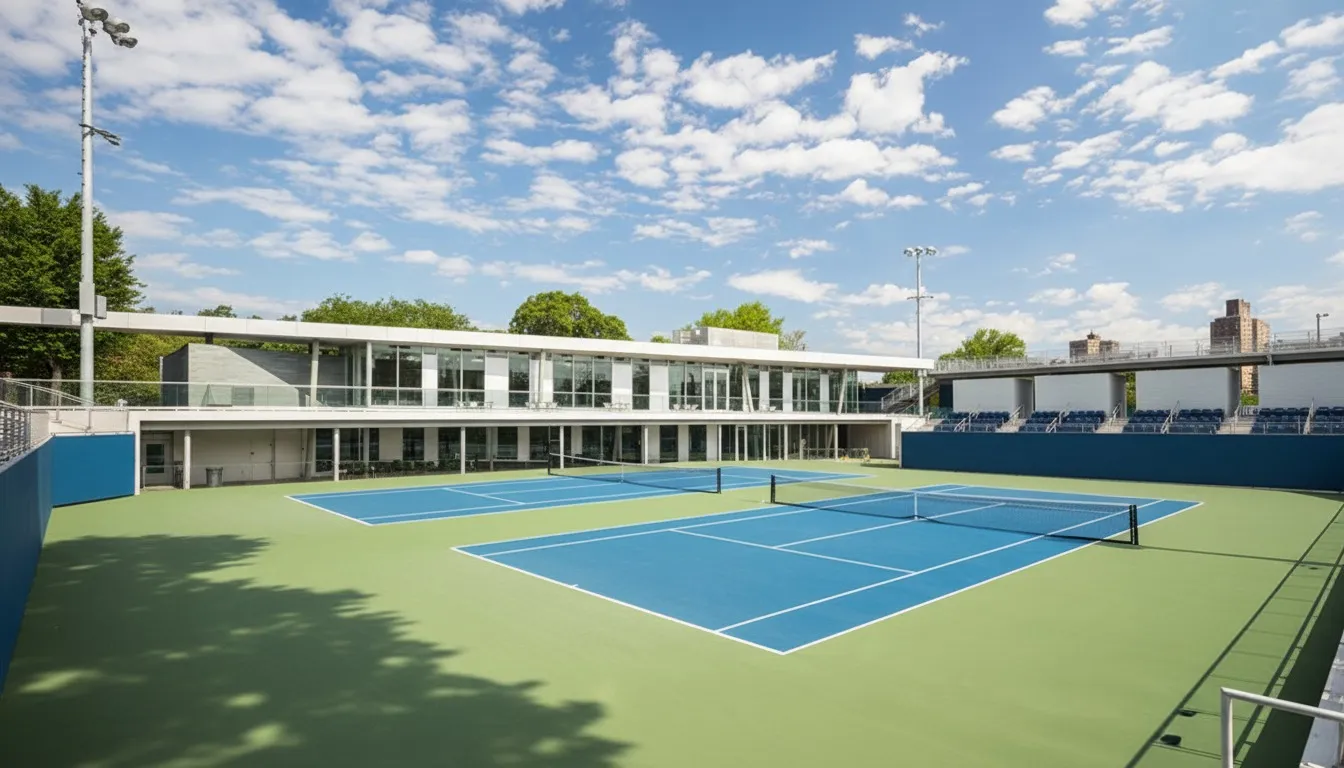 Realistic editorial view of The Cary Leeds Center for Tennis & Learning in New York City