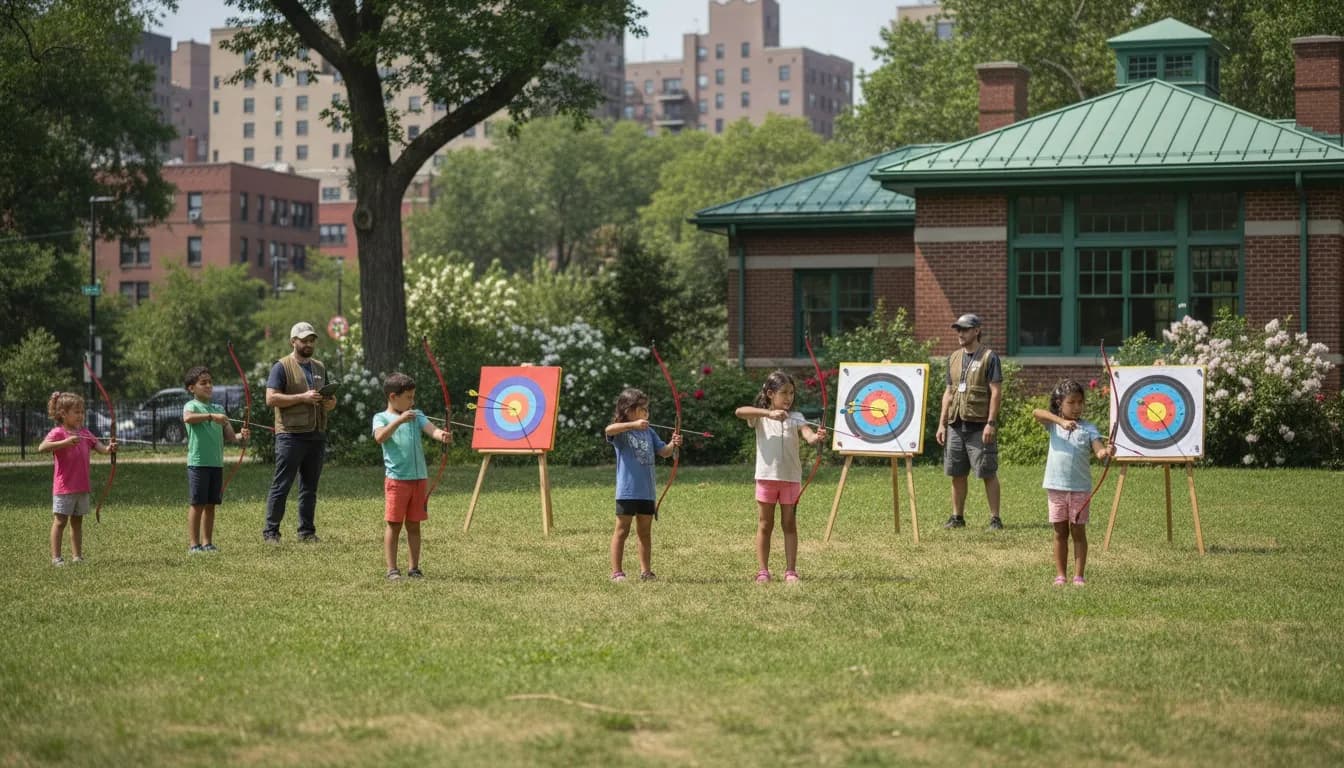 Realistic editorial view of Crotona Nature Center in New York City