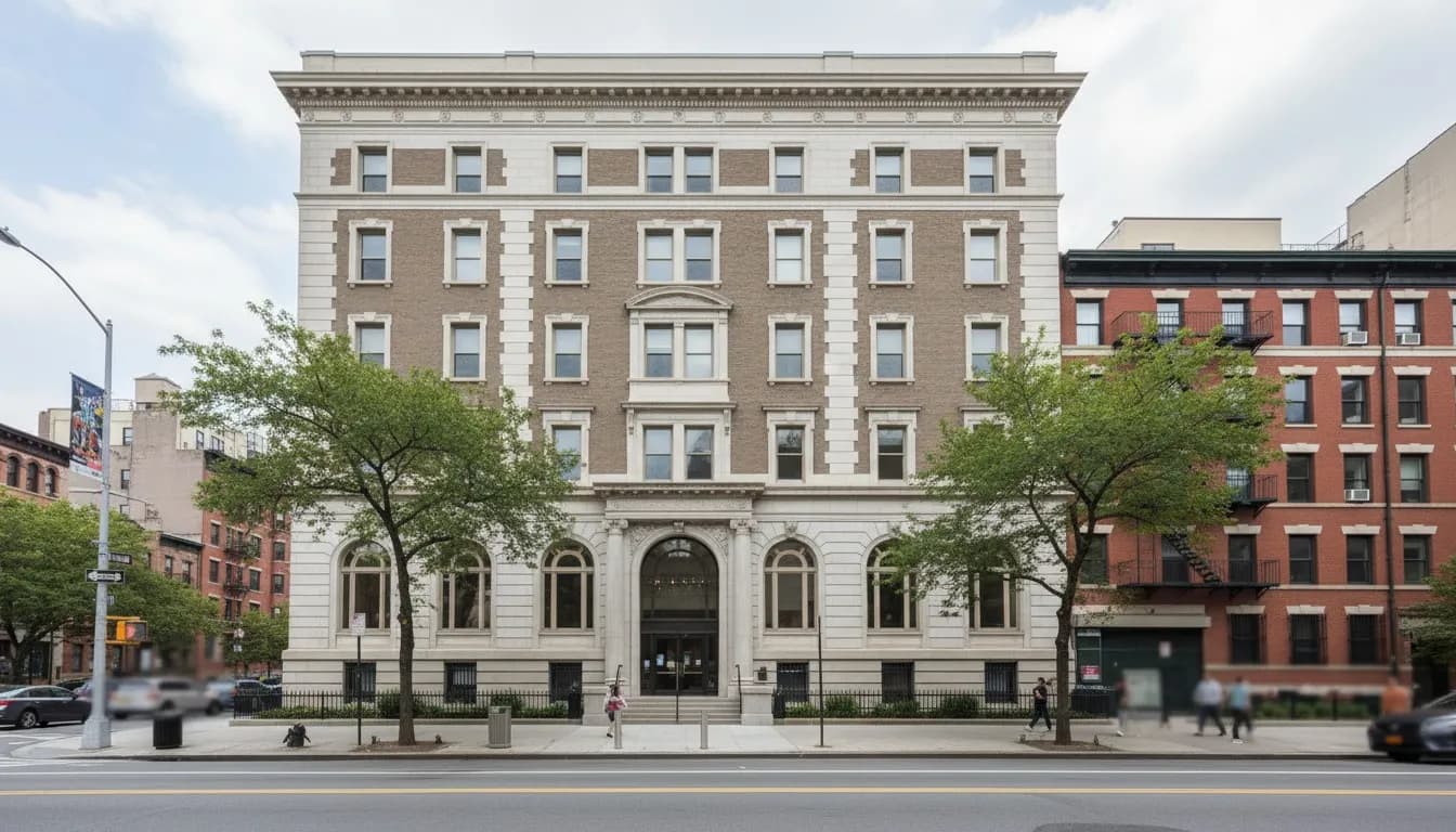 Realistic editorial view of El Museo del Barrio in New York City