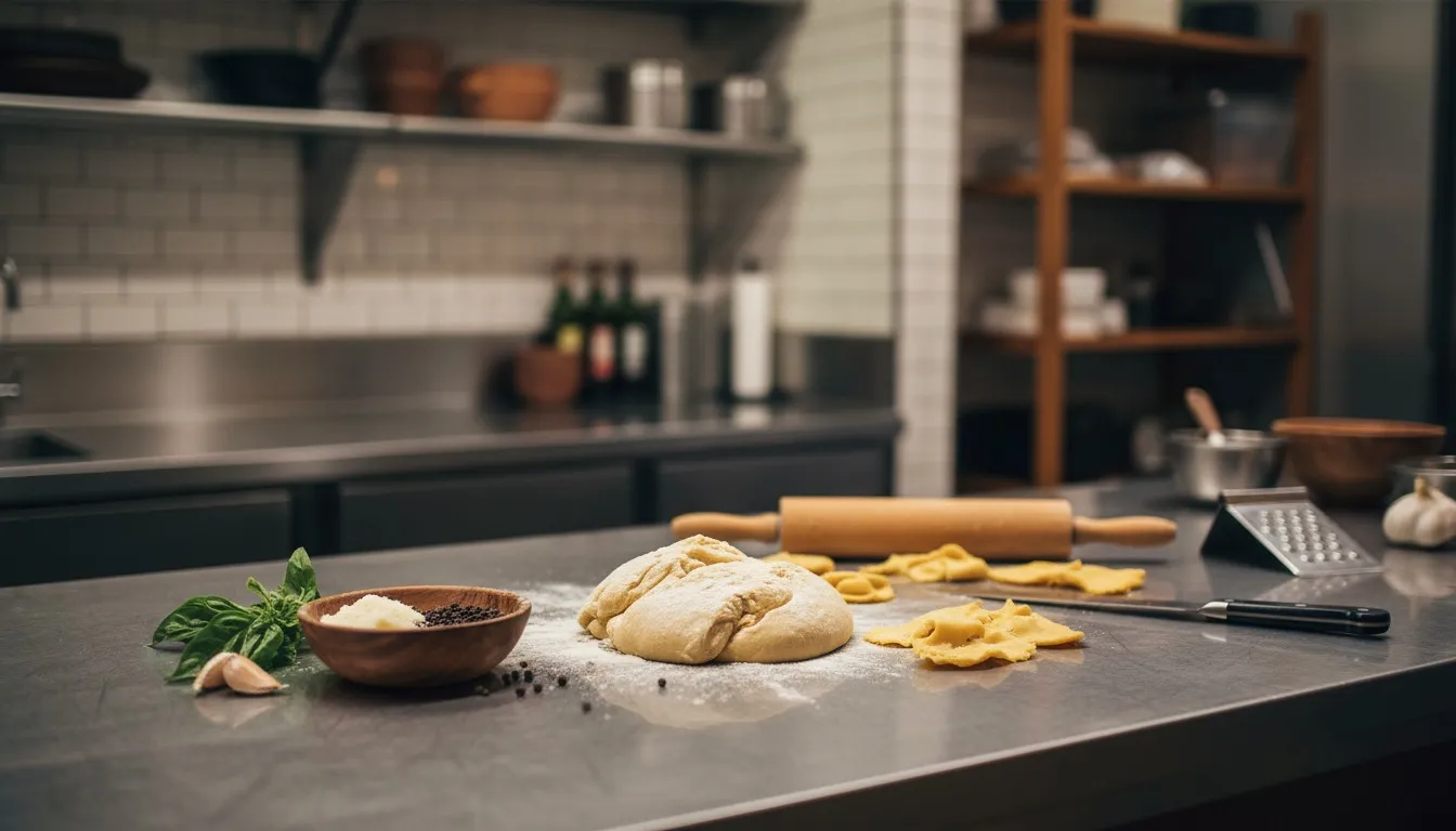 Realistic editorial view of Enoteca Maria in New York City