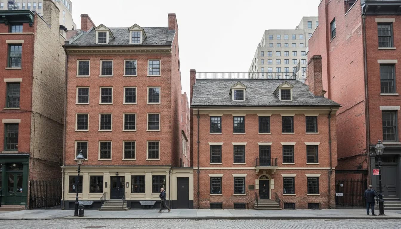 Realistic editorial view of Fraunces Tavern® Museum in New York City