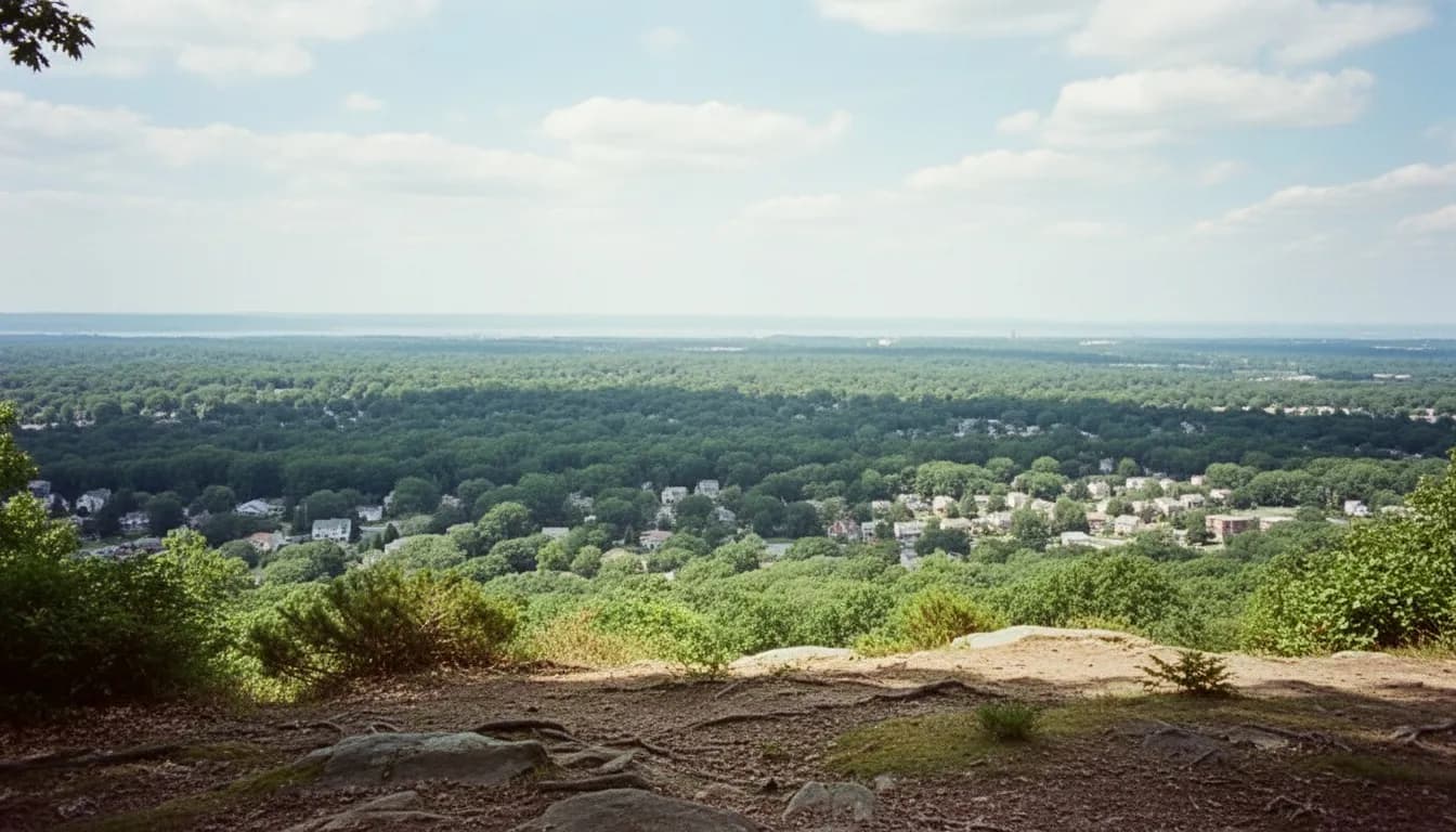 Realistic editorial view of Greenbelt Blue Trail in New York City