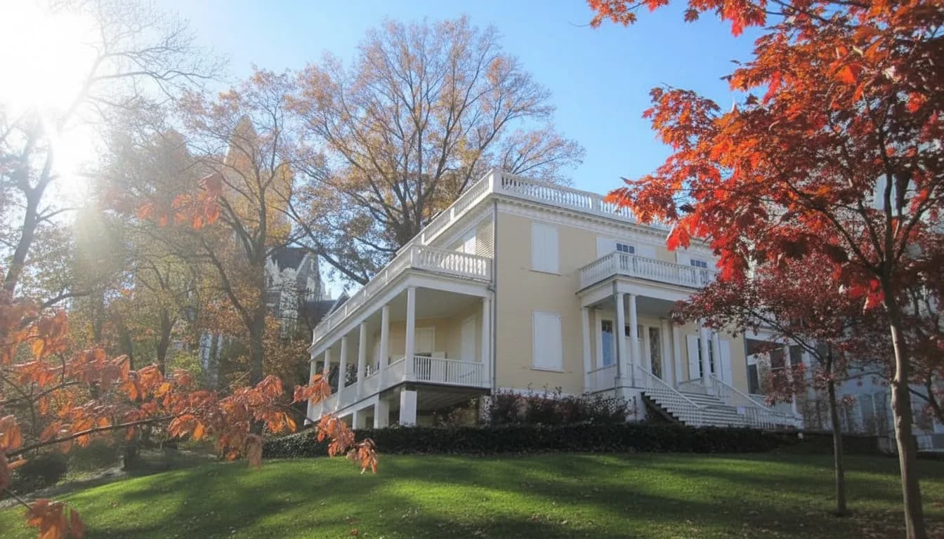 Realistic editorial view of Hamilton Grange National Memorial in New York City