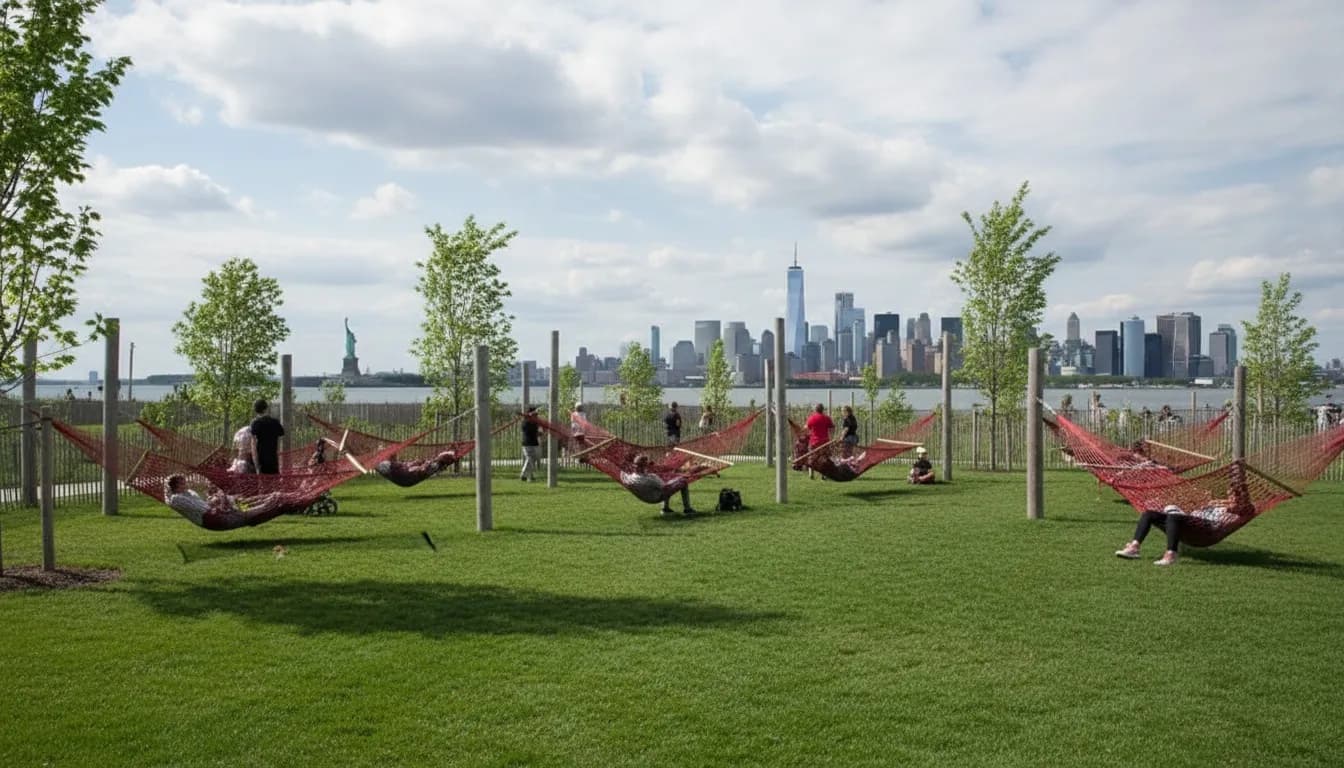 Realistic editorial view of Hammock Grove in New York City