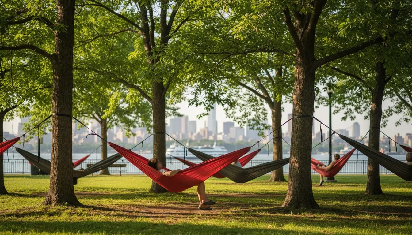 Realistic editorial view of Hammock Grove in New York City