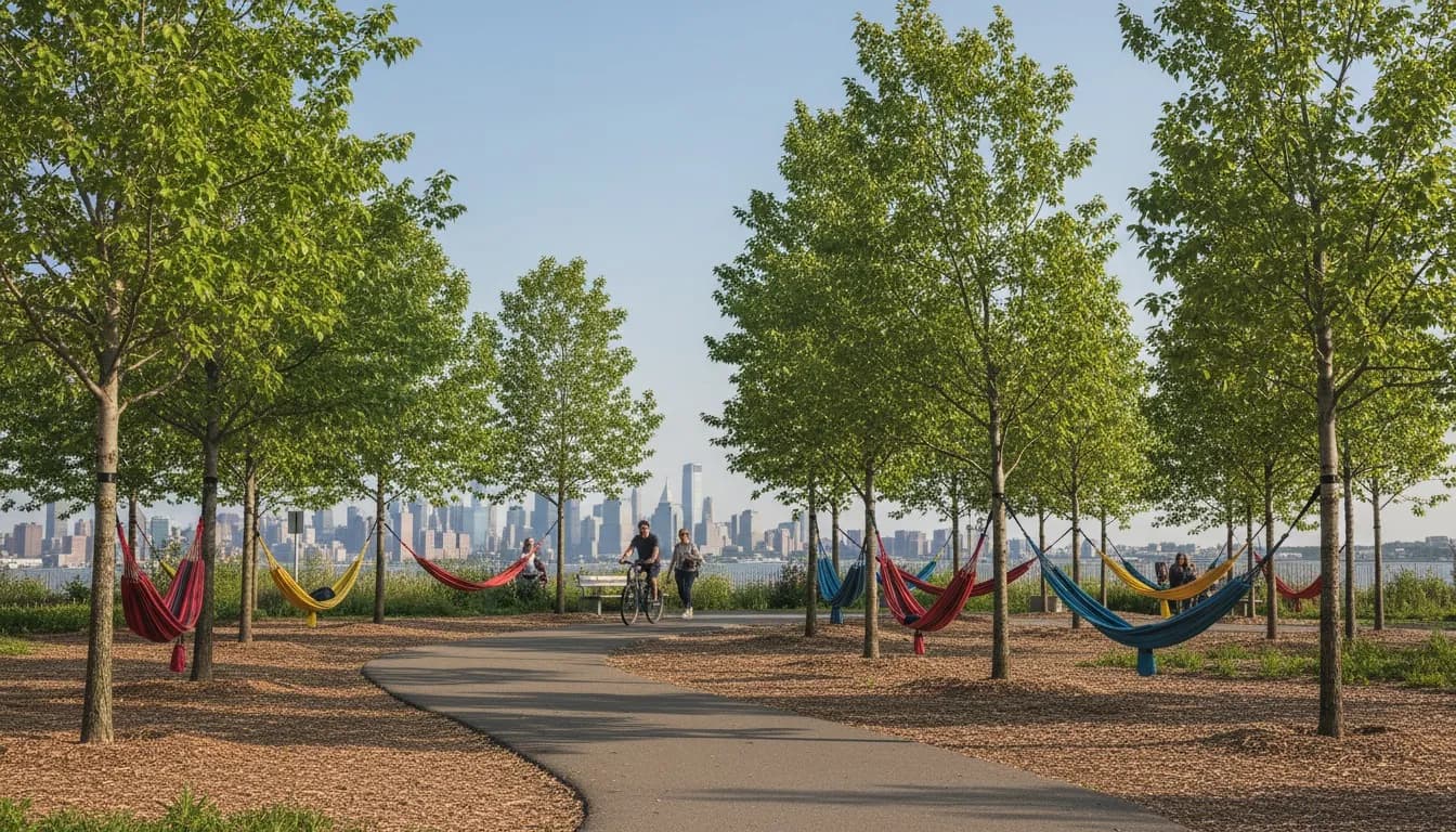 Realistic editorial view of Hammock Grove in New York City