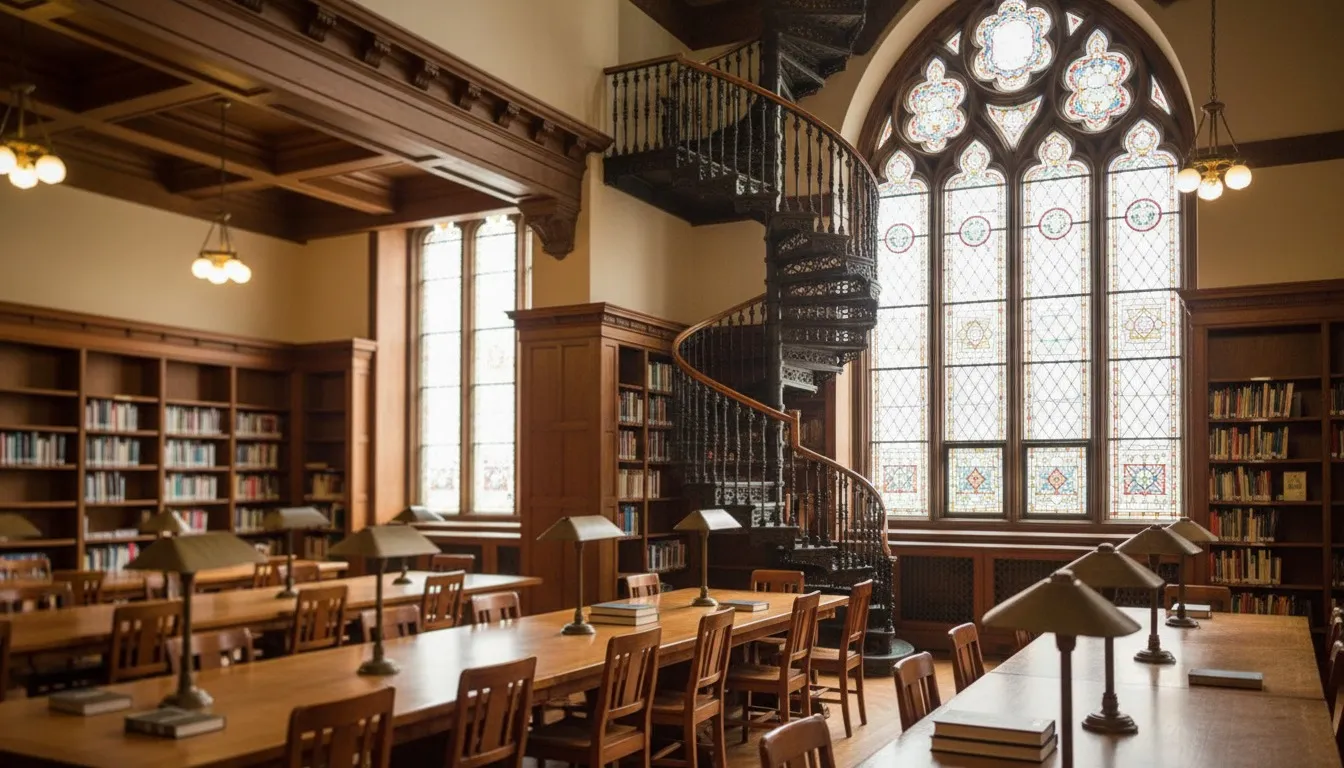 Realistic editorial view of Jefferson Market Library in New York City
