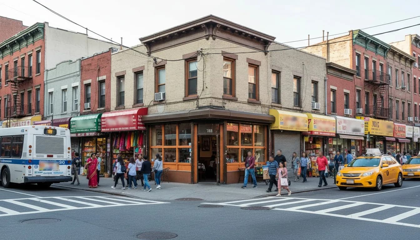 Realistic editorial view of Lali Guras Restaurant in New York City