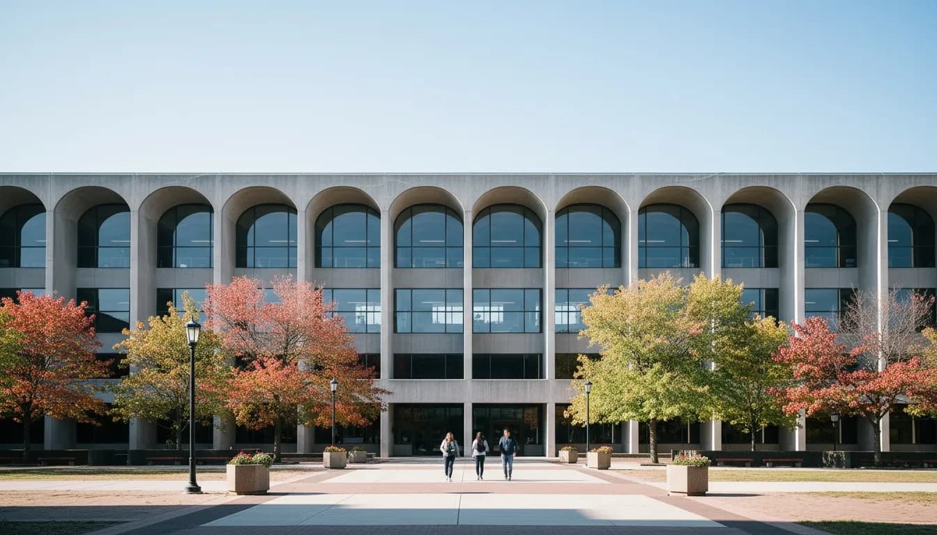Realistic editorial view of Lehman College Art Gallery in New York City