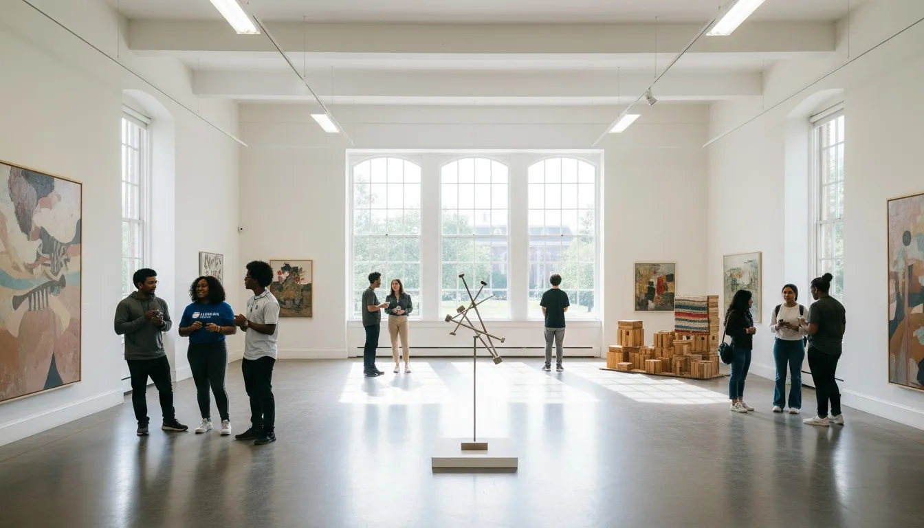 Realistic editorial view of Lehman College Art Gallery in New York City