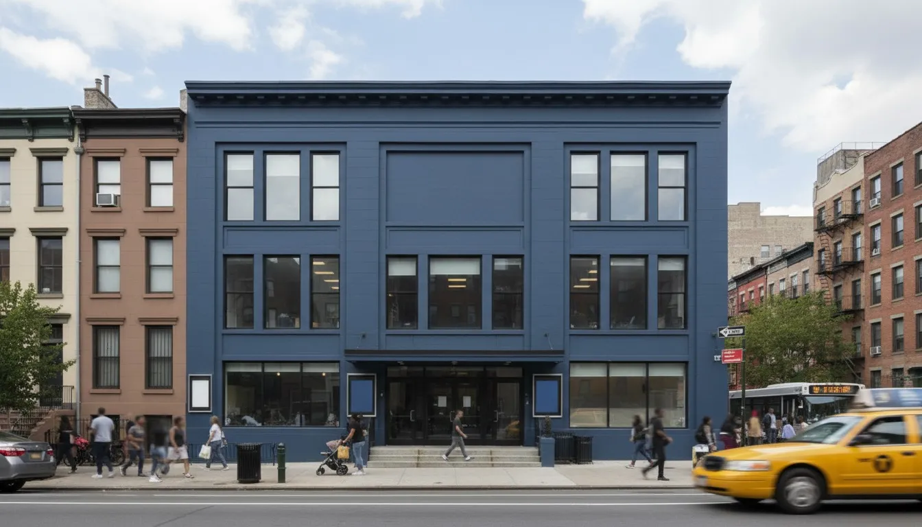 Realistic editorial view of Maysles Documentary Center in New York City