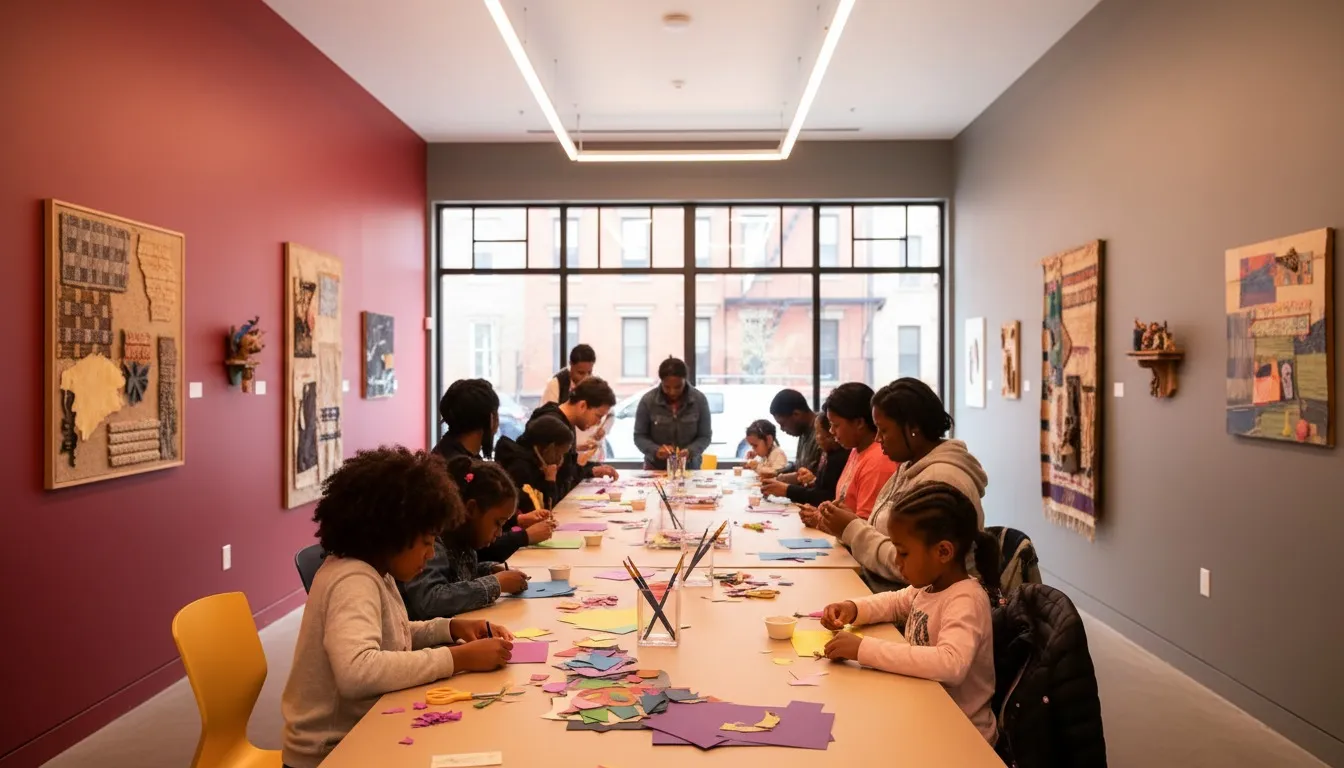 Realistic editorial view of Museum of Contemporary African Diasporan Arts in New York City