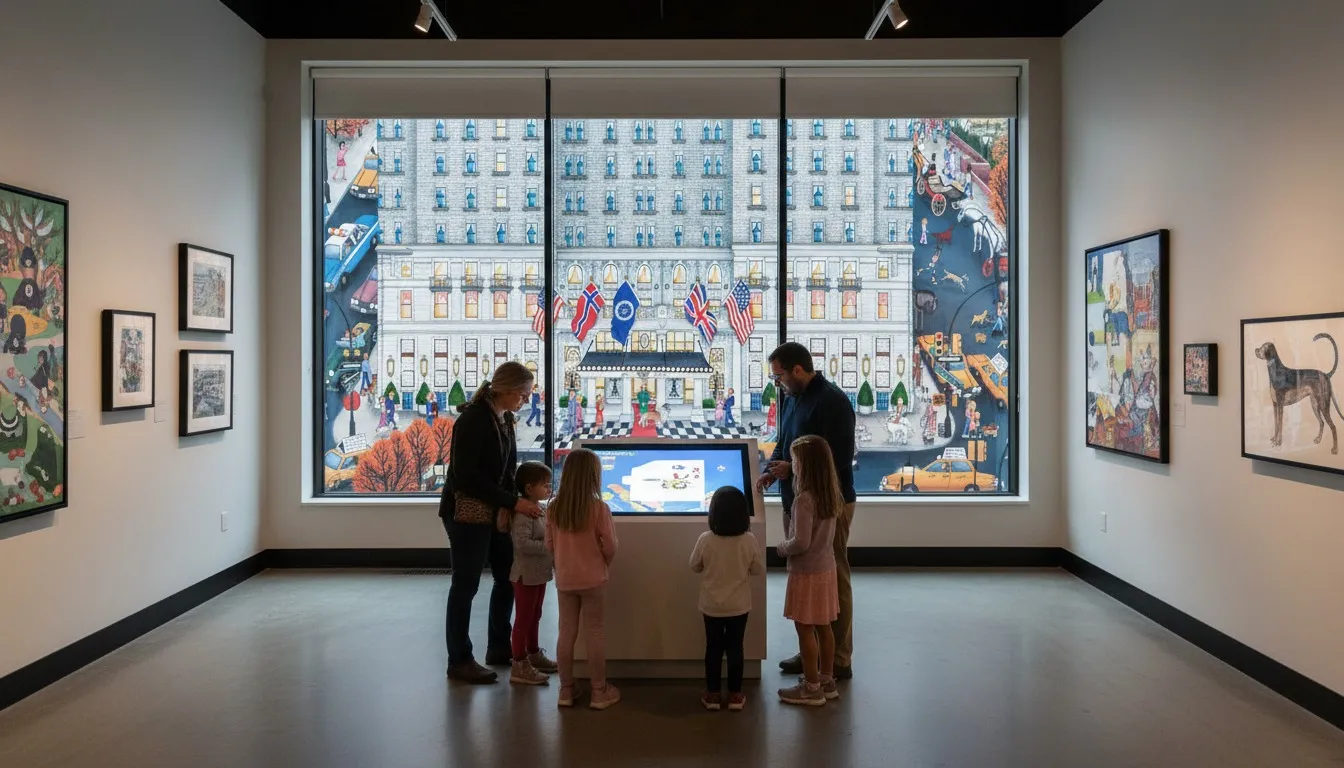 Realistic editorial view of American Kennel Club Museum of the Dog in New York City