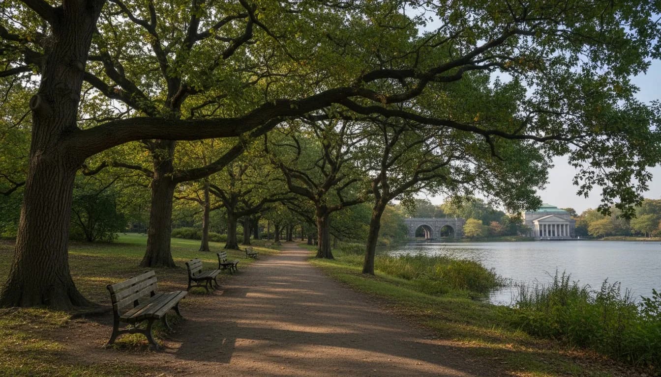 Realistic editorial view of Prospect Park Peninsula in New York City