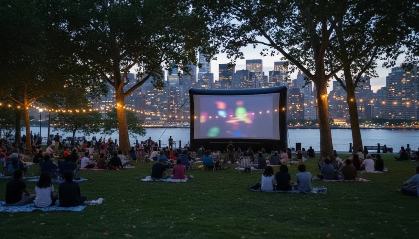 Realistic editorial view of Southpoint Park in New York City