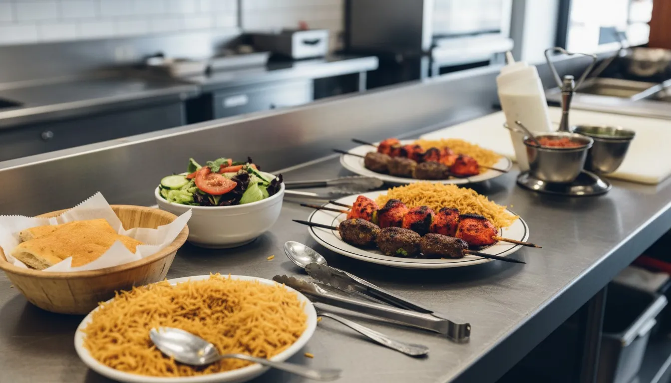 Realistic editorial view of Sami's Kabab House in New York City
