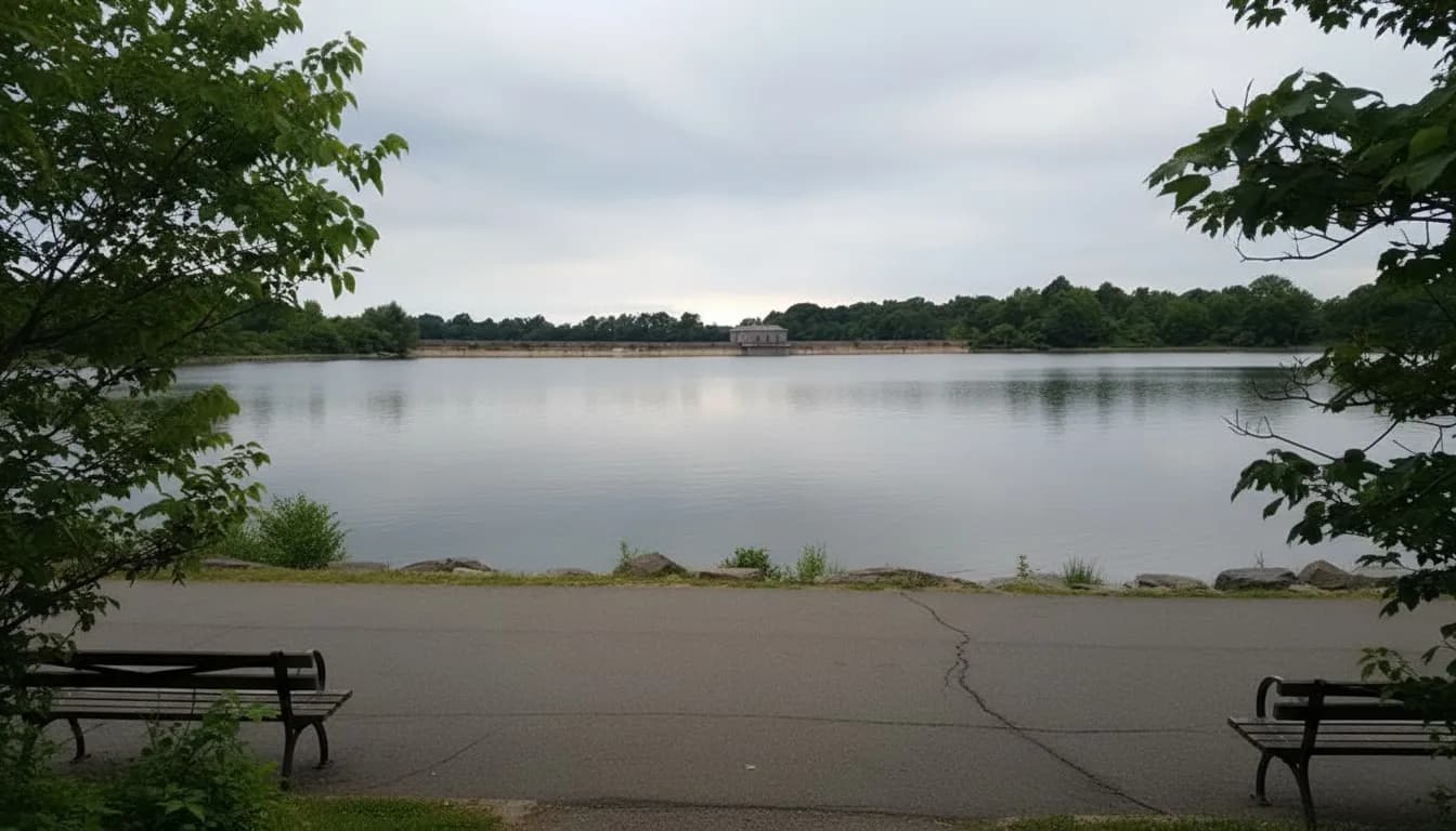 Realistic editorial view of Silver Lake Park in New York City