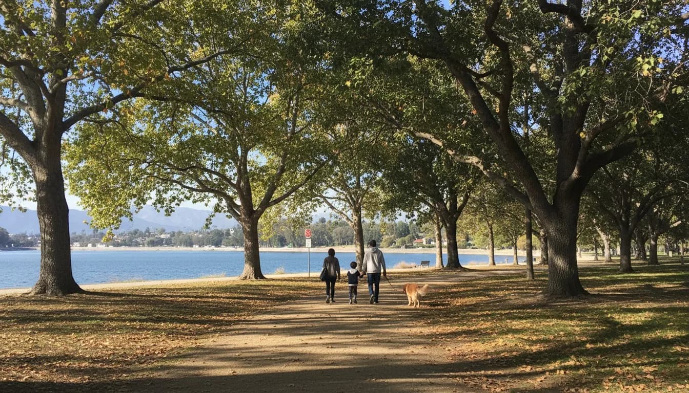 Realistic editorial view of Silver Lake Park in New York City