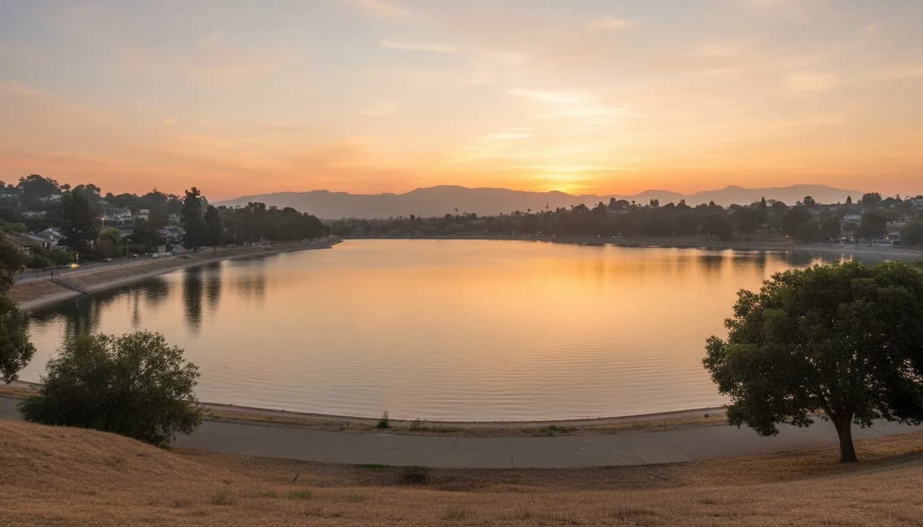 Realistic editorial view of Silver Lake Park in New York City