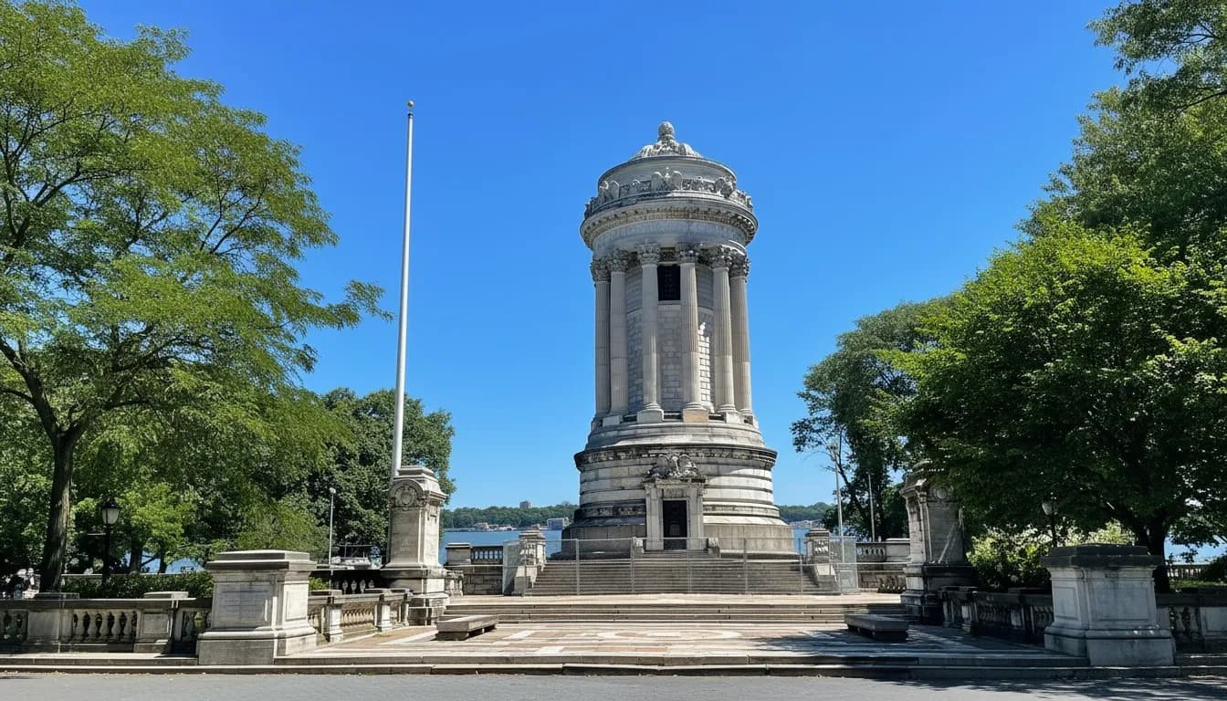 Realistic editorial view of Soldiers' and Sailors' Monument in New York City