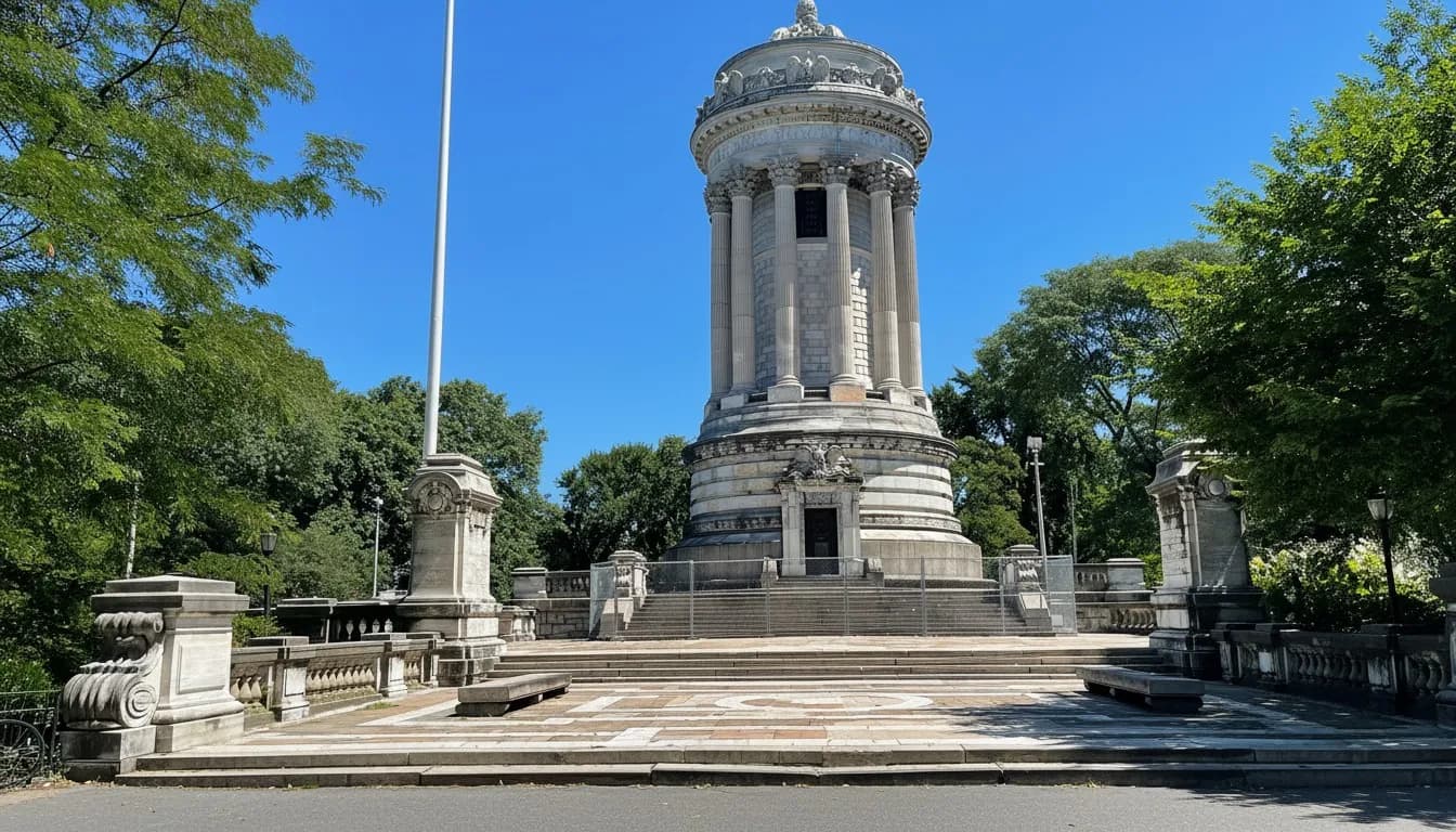 Realistic editorial view of Soldiers' and Sailors' Monument in New York City