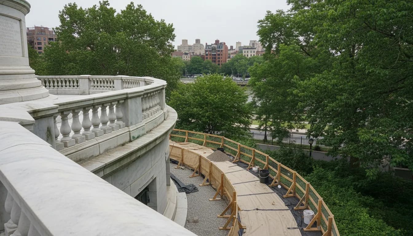 Realistic editorial view of Soldiers' and Sailors' Monument in New York City
