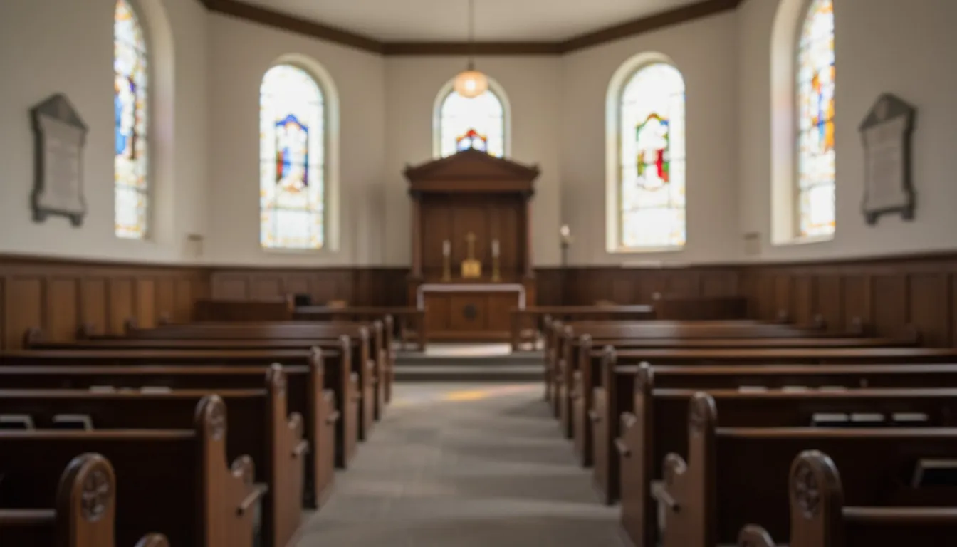 Realistic editorial view of St. Paul's Chapel in New York City