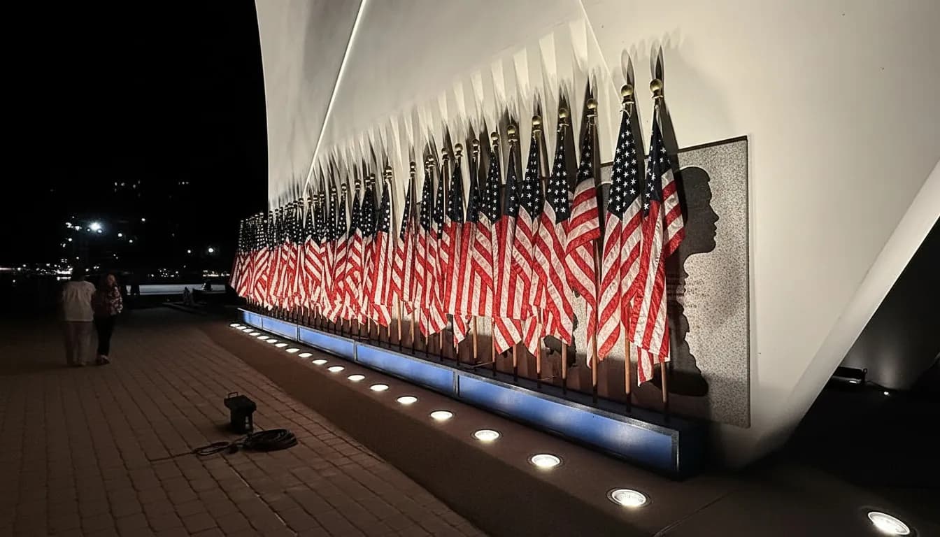 Realistic editorial view of Staten Island September 11 Postcards Memorial in New York City